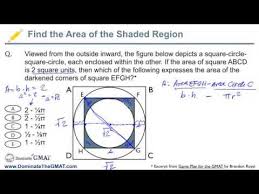 Gmat Find The Area Of The Shaded Region Geometry Questions Region Gmat
