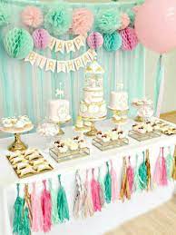 Pin By Nur Salina On Decor Rumah Taman Cake Table Decorations Birthday Birthday Party Tables Birthday Party Table Decorations