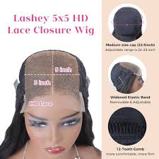 Amazon.com : Lashey 5x5 HD Lace Closure Wig 0.1mm Skinlike HD lace Wig  Straight Glueless Wig Invisible Bleached Tiny Knots Pre Plucked Clean  Hairline Beginner Friendly 180% Density Human Hair 24 Inch :