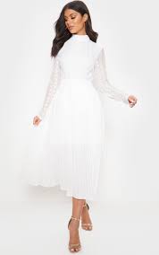 White Lace Top Pleated Midi Dress In 2020 Pleated Midi Dress White Lace Top White Lace