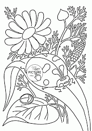 Ladybug And Flowers Spring Coloring Page For Kids Seasons Coloring Pages Printables Free Insect Coloring Pages Spring Coloring Pages Butterfly Coloring Page