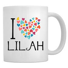 Amazon.com: Teeburon I love Lilah colorful hearts Mug : Hogar y Cocina