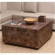 Top view of cup of delicious coffee on rustic wooden table. Modern Rustic Furniture Solid Wood 36 Square Coffee Table