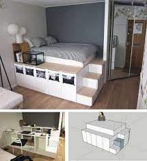 Fur kleine zimmer bett aus regalen von ikea. Die 9 Besten Ideen Zu Ikea Betten Bett Selber Bauen Bett Bauen Bett