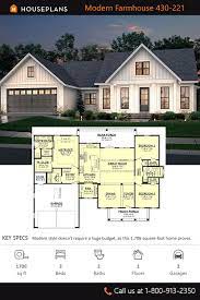 Farmhouse Style House Plan 3 Beds 2 Baths 1706 Sq Ft Plan 430 221 House Plans Farmhouse Farmhouse Style House Plans Modern Farmhouse Plans