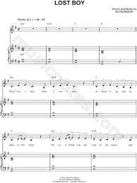 This is free piano sheet music for lost boy, ruth b provided by google.com. Ruth B Lost Boy Sheet Music In E Minor Transposable Download Print Sku Mn0162044