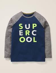 Slogan Raglan T Shirt College Blue Super Cool