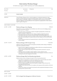 Having a persuasive resume objective will enhance the quality of you resume and compel the recruiter to read every part of it. Warehouse Manager Resume Writing Guide 18 Templates