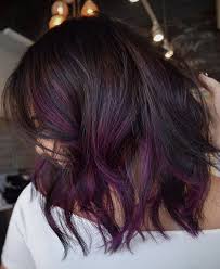 Purple Ends Brunette Hair Color Brown Hair Shades Purple Balayage