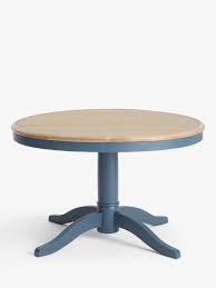 Even a small foyer table can hold its own by adding a simple lamp and an orchid in a decorative pot. Loaf Chow Round 6 Seater Dining Table Solid Oak Inky Blue At John Lewis Partners