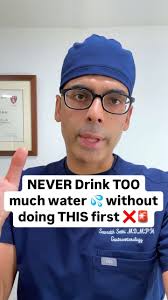 Never Drink Too Much Water Too Fast ❌ 🚨 Dr Sethi, Drinking too much water  without doing this first can actually be harmful! 💧🚫 Dr. Sethi, a  Harvard-trained Gastroenterologist, explains the surprising ...
