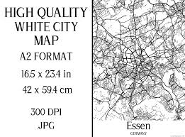 Essen Germany White City Map Graphic by Mappingz · Creative Fabrica