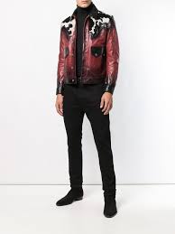 Dsquared2 Ombre Leather Jacket Farfetch Leather Jacket Fashionistas Style Dsquared Men