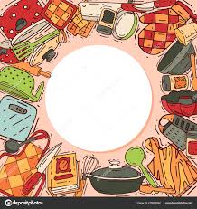 cooking equipment round pattern vector