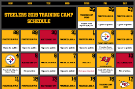 Pittsburgh Steelers Announce Complete 2019 Training Camp