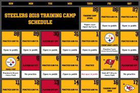 pittsburgh steelers announce complete 2019 training camp