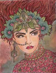 MAGICAL DAWN BY HANNA KARLZON- DONE IN BLACK WIDOW COLOURED PENCILS.