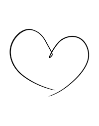 Heart Line Drawing Print Printable Love Wall Decor Black And White Romantic Prints Heart Outline Sketch Line Art Tattoos Line Art Heart Printable