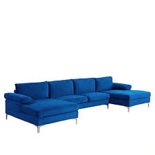 A blue velvet sofa is to modern design what the chesterfield is to traditional. Blue Velvet Sectional Maximalist Decor