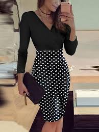 Black And White Polka Dot Bodycon Dress Pin On Black And White Boho Clothes
