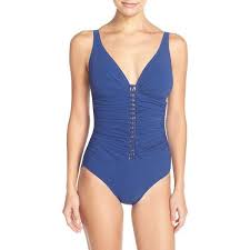 Profile By Gottex Waterfall Ruched One Piece Swimsuit 128 Liked On Polyvore Featuring Swimwear One One Piece Plunging One Piece Swimsuit Clothes Design