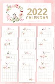 free printable 2022 calendar shabby art boutique