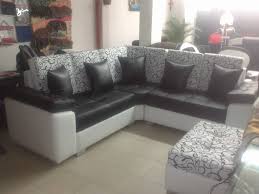 Juego de recibo, sofá moderno, juego de sala, chaisse longe. Sala En L Fabricada En Cuero Sintetico Con Espuma Rosada Densidad 26 En Las Medidas Y Tapizado Que Escojas Con 1 Ano De Garantia Incluye Puff Y Cojines Decorativos Valor Juegos