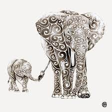 My Swirly Animals Created With Different Drawing Techniques Elephant Tattoos Tattoos Elephant Tattoo