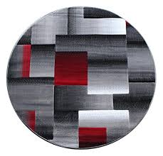 This beautiful handmade knotted round rug is approximately 4 x 4 new contemporary area rug from our large collection of handmade area rugs with modern style from china with silk. Masada Rugs Modern Contemporary Round Area Rug Red Grey Black 5 Feet X 5 Feet Round Area Rugs Shop