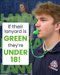 🏐 See a referee wearing a 💚 green lanyard? That means they're 18 or  younger and just starting their officiating journey! These young referees  need your support and respect as they learn.