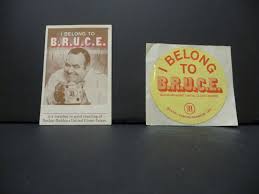 RARE 1970 Baskin-Robbins JONATHAN WINTERS I Belong to B.R.U.C.E. CARD &  STICKER