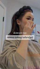 Skincare tip of the day: Always remove makeup before bed ✨Removing makeup  at night can help to prevent clogged pores, acne, and irritation,  contributing to smoother, healthier skin. #beautybykamrie ...