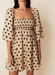 10% coupon applied at checkoutsave 10% with coupon (some sizes/colors). Faithfull The Brand Dallia Mini Dress Emelda Dot Print Biscuit The Volte