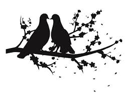 True Love Simple Bird On Tree Drawing Birds Kissing Wall Decals Birds On A Tree Branch By Tomdecals Sticker Wall Art Tattoo Wall Art Bird Stencil