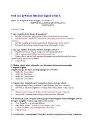 Download soal dan kunci jawaban ukk pat ppkn kelas 10 semester 2 kurikulum 2013. Soal Dan Jawaban Simulasi Digital Kelas X Pdf