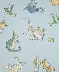 Quentin S Menagerie Wallpaper Boys Bedroom Wallpaper Childrens Bedroom Wallpaper Quentin Blake Wallpaper