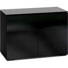 Black tv stand with glass doors. Salamander Designs C Os323 Bg Oslo 323 44 Tv Stand Cabinet For Center Speaker In Black Oak W Smoked Black Glass Doors Top