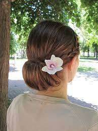 Dendrobium Orchid Hair Pin Purple White Orchid Hairpin Etsy Orchid Hair Pins Flower Hair Accessories Wedding Bridal Hair Flowers