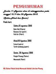 Membuat daftar perlombaan sekolah 17 agustus. Contoh Pamflet Lomba 17 Agustus Yang Menarik Dan Lugas Berita Hari Ini Djawanews Com