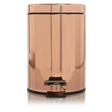 Copper Effect Bin Home Garden George At Asda Rose Gold Room Decor George At Asda Gold Room Decor