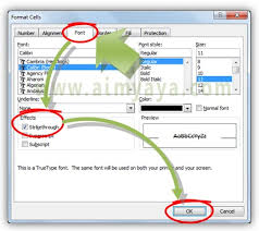 Cara Membuat Tulisan Dicoret Strikethrough Di Excel Cara Aimyaya Cara Semua Cara