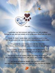 Crossing the bridge is a 1992 american drama film starring josh charles, stephen baldwin and jason gedrick. Pin By Angela Jasso On Pawprints On My Heart Pet Loss Grief Dog Poems Pet Remembrance