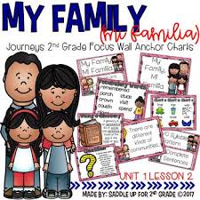 my family anchor charts and word cards journeys 2nd grade