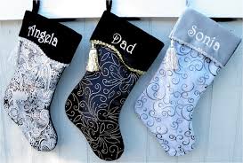 Silver Black Christmas Stockings