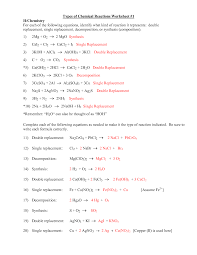 Calcium + hydrochloric acid → 3. Identify Types Of Chemical Reactions Saferbrowser Yahoo Image Search Results Chemistry Worksheets Chemical Reactions Teaching Chemistry