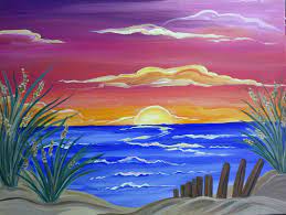 This tutorial focuses heavily on blending with acrylic. Easy Ocean Sunset Drawing Novocom Top