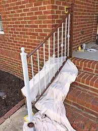 If your spindles are also curvy like these, you'll have to spray at a few different angles to get full paint coverage. How To Repaint Metal Porch Railings Add Instant Curb Appeal