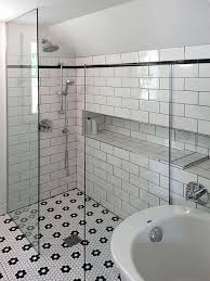 Timeless Black White Bathroom Design White Mosaic Bathroom Tile Bathroom Mosaic Bathroom Tile
