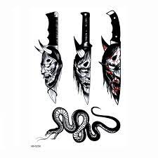 A place to show off traditional tattoo flash. Demon Dagger Temporary Tattoo Stickers Body Art Flash Tattoo Sleeves Snake Tatuajes Temporales Tatoo Temporary Stickers For Men Temporary Tattoos Aliexpress