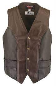 Men S Made In Usa Horsehide Leather Motorcycle Vest Black And Brown Mens Leather Vest Mens Fashion Mens Fashion Rugged